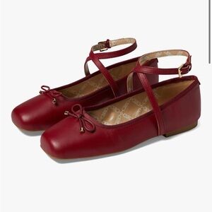 Michael Kors Deep Red Leather Ballet Flats – Size 9 – Brand New